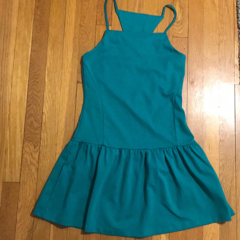 EUC teal stretch Blank Nation teal dress, sz M